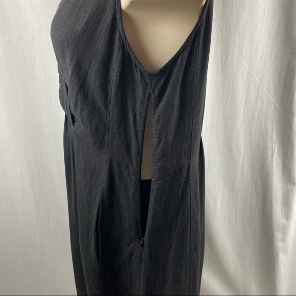 Eileen Fisher Black Linen Blend Sleeveless Dress with Side Pockets S - Picture 6 of 9